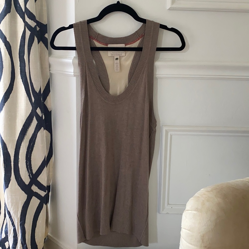 Banana republic sweater tank with silk detail